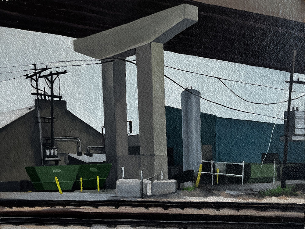 Menomonee Valley Bridge (study), 8x10, oil on paper, 2025