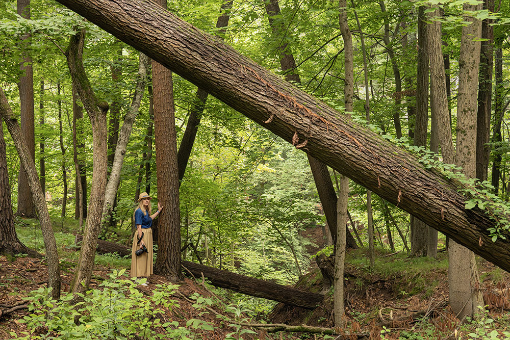 The artist at the edge of the gorge. 
