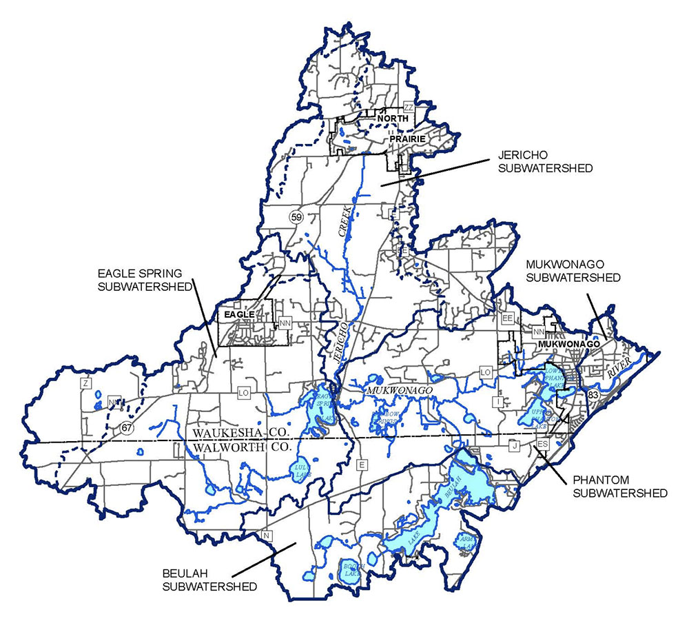 Map of the Mukwonago River Watershed. Source: Friends of the Mukwonago River.