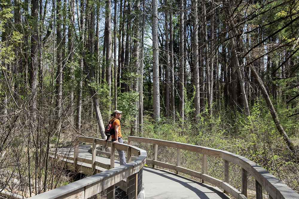 483-acre Retzer Nature Center, the flagship of Waukesha County Parks, has a fully-accessible Education Center as well as a paved Discovery Trail. Unlike most Waukesha County Parks, there is no entrance fee.