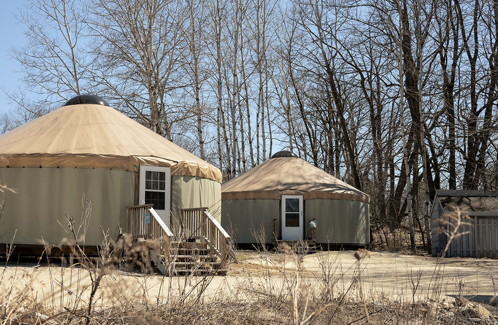 These yurts are used for educational spaces. We were just passing by. 