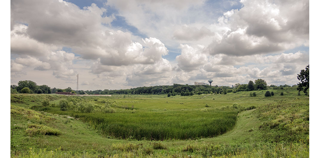 The west detention basin on the Milwaukee County Grounds