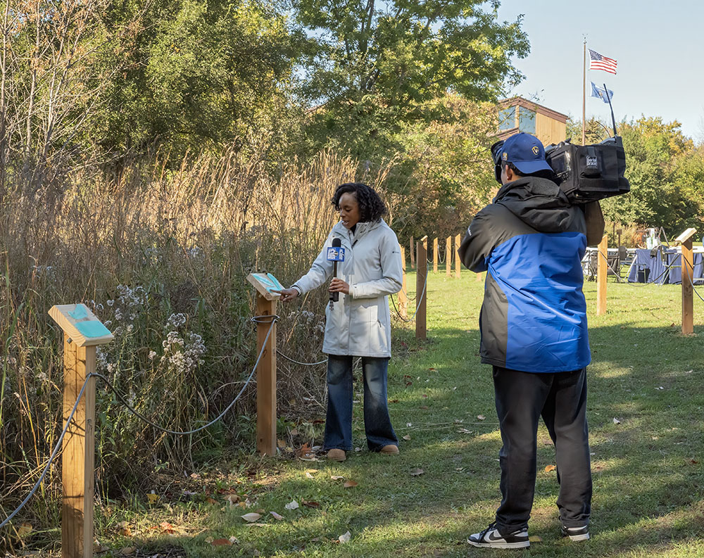 A WISN News team was on hand to cover the opening ceremonies and the new trail.