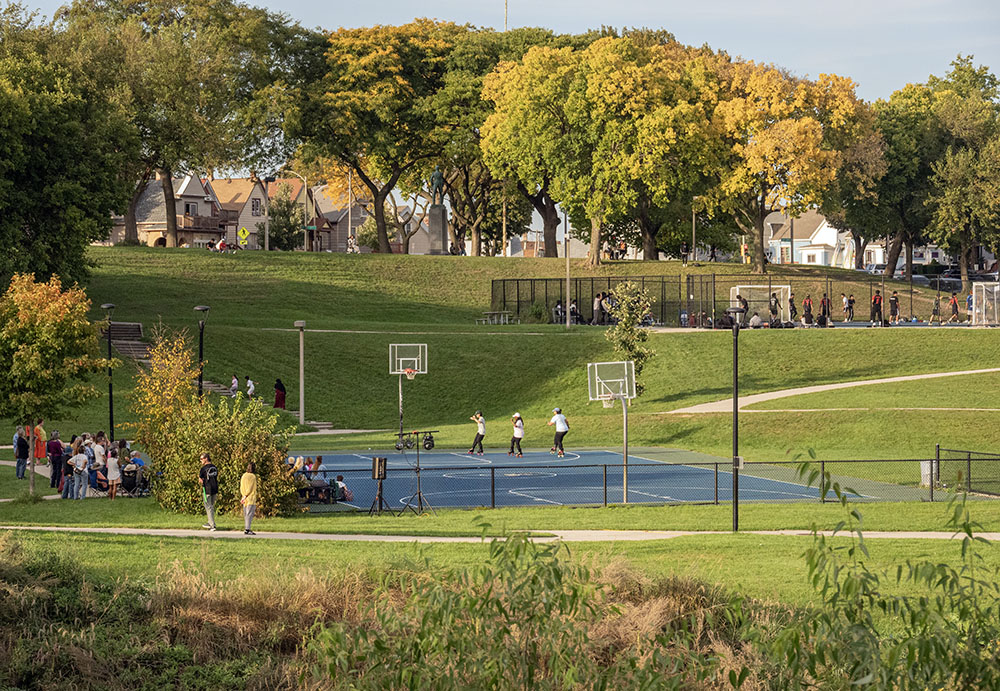 Typical park activities continued as a dynamic backdrop all around the performances.