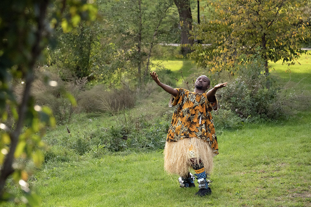 Choreographer and UWM faculty member Ishmael Konney in a solo dance.