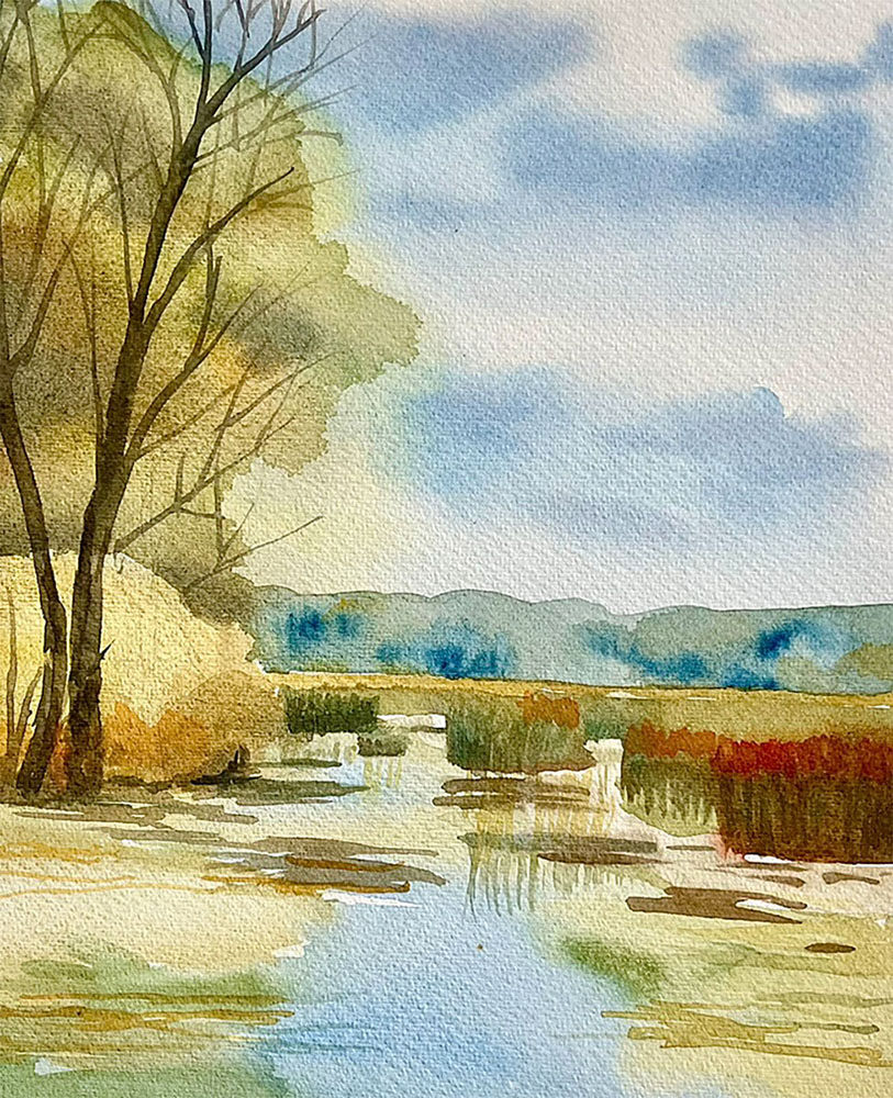 Horicon Marsh, watercolor, 2018, 12 x 10