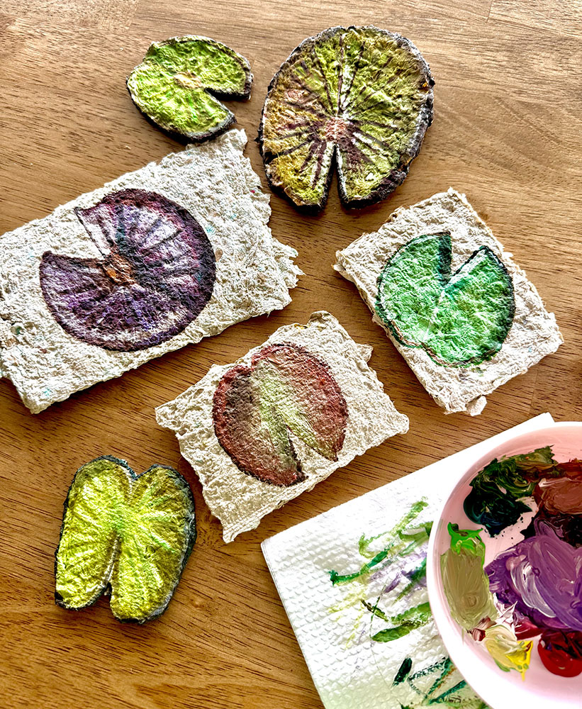 Paper lily pads in progress