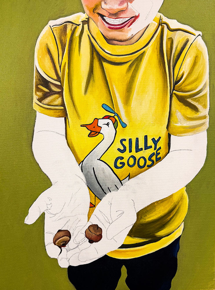 Title TBD (in progress), 2026, Acrylic underpainting on canvas